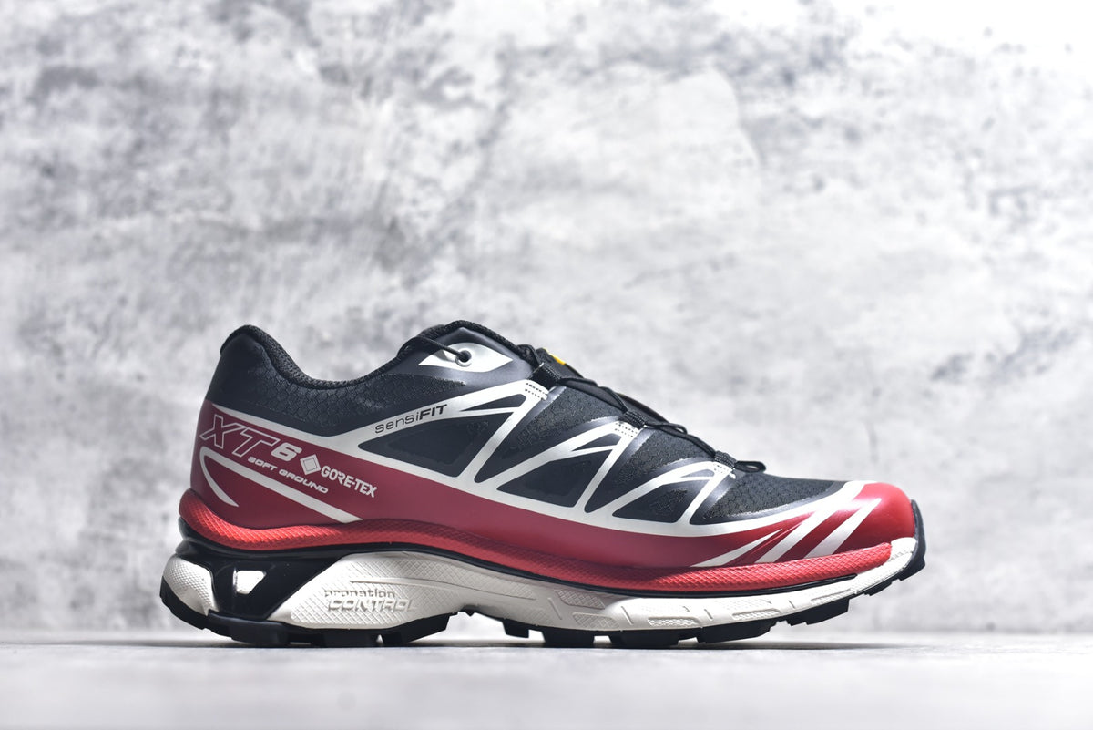 Salomon XT-6 Gore-Tex Waterproof Trail Running Shoe Black Red 479749