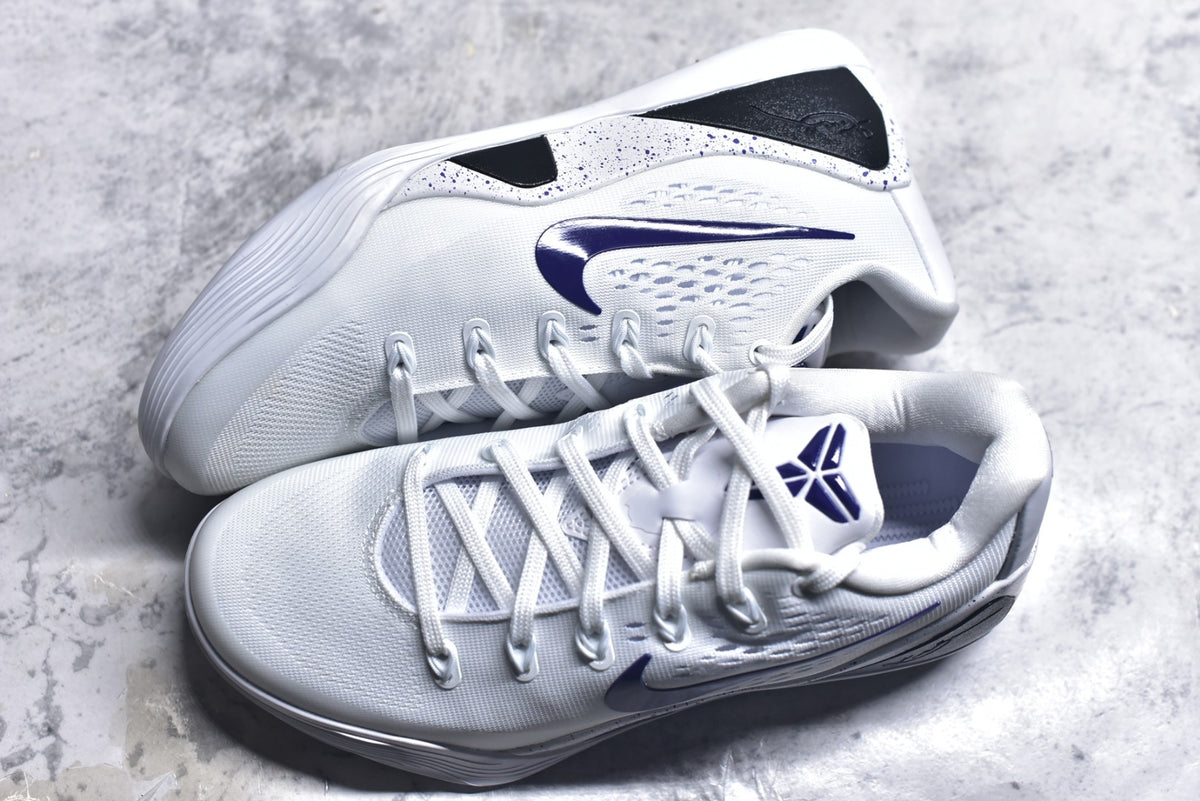 Nike Kobe 9 Elite Low EM Protro | Low-Top Basketball Shoe – White/Purple (IH1401-100)